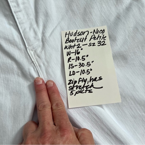 HUDSON Nico Mid Rise Petite Bootcut Stretch Jean in White 2 - Picture 8 of 8